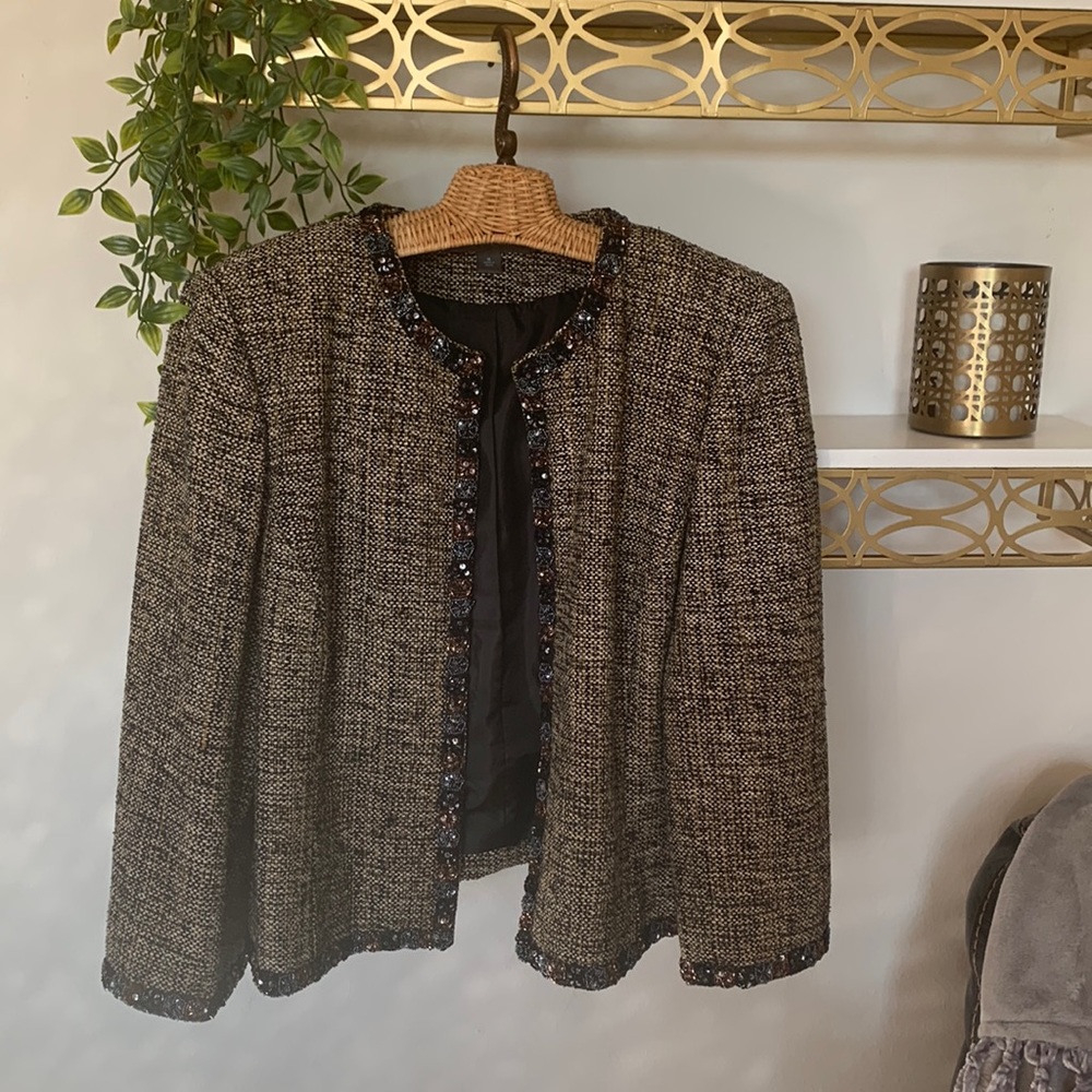 Black and ivory Josephine Chaus jacket/ blazer size 16